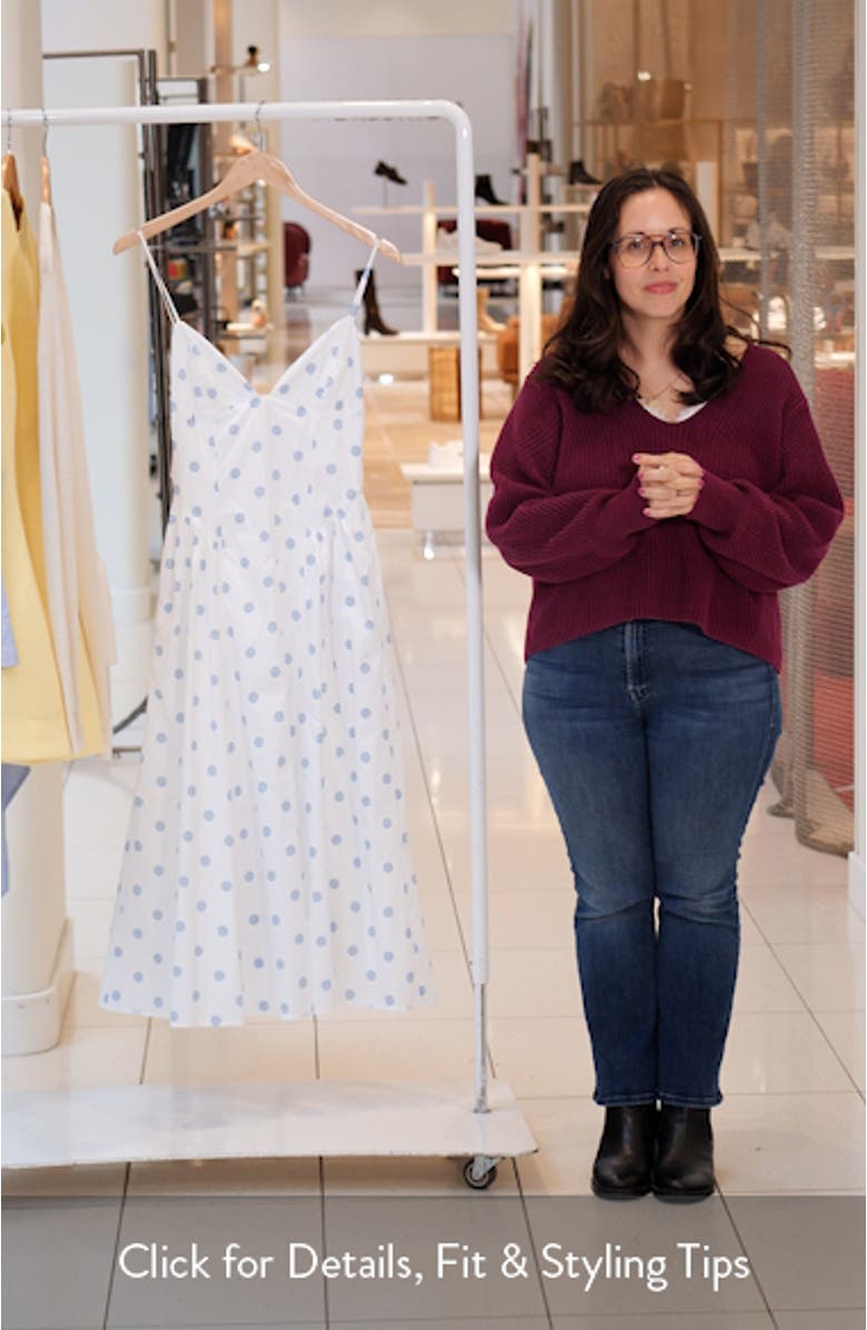 Sydney Polka Dot Sweetheart Neck Midi Dress, sales video thumbnail