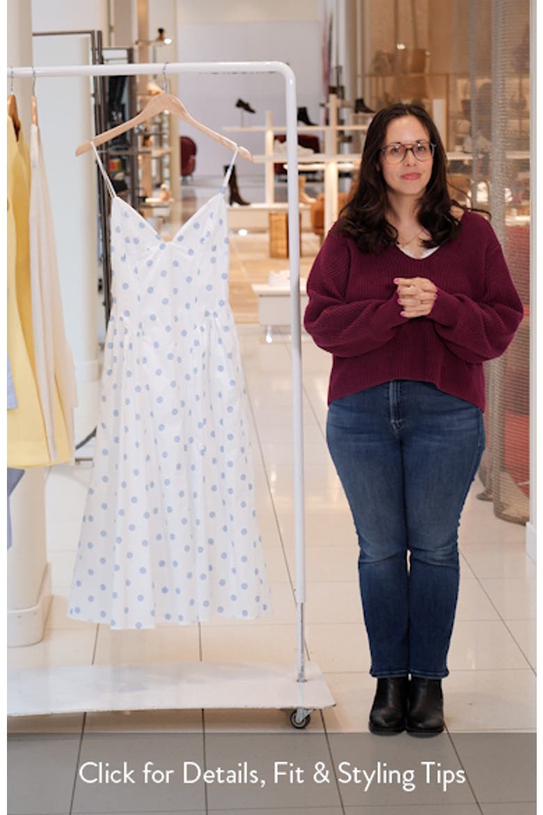 Sydney Polka Dot Sweetheart Neck Midi Dress video