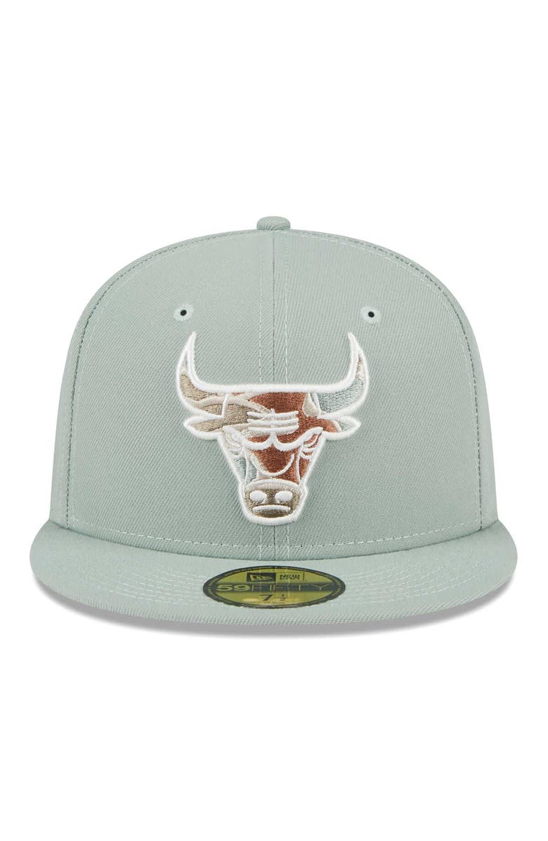 New Era Men's New Era Green Chicago Bulls Springtime Camo 59FIFTY Fitted Hat, Alternate, color,