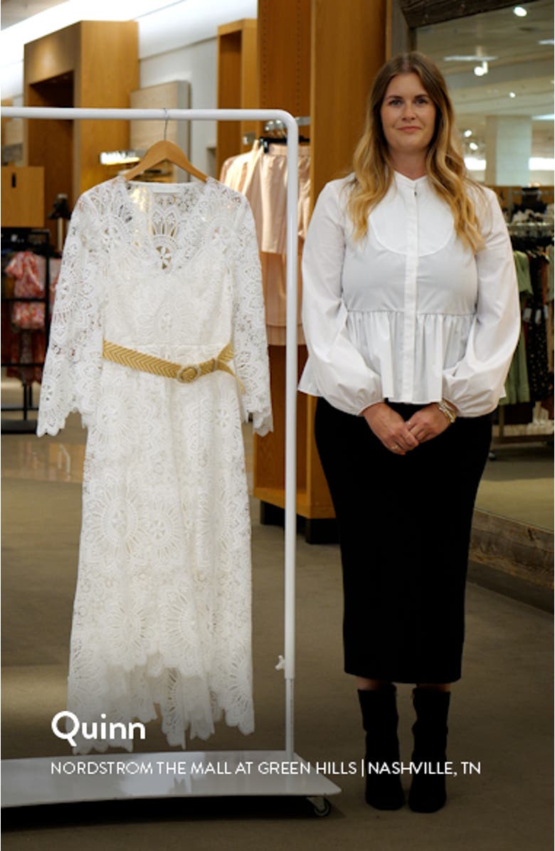 Chintz Doily Long Sleeve High-Low Lace Dress, sales video thumbnail