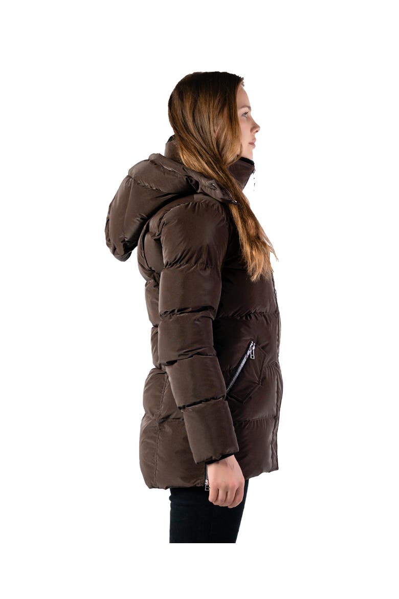 Women's Bumnester 3/4 Length Quilted Coat, Alternate, color, MOCHA DIAMOND