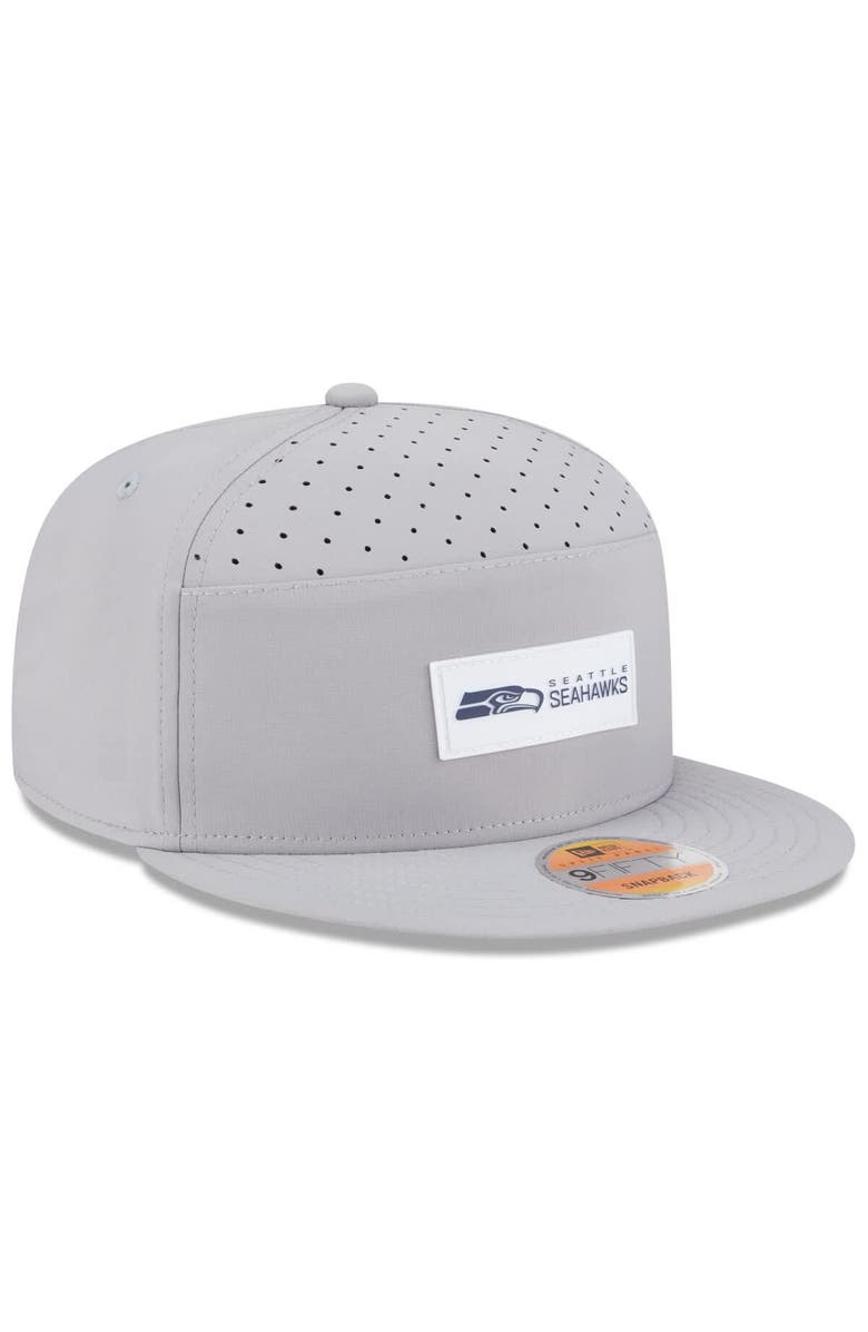 New Era Men's New Era Gray Seattle Seahawks 2025 Sideline  Split Panel 9FIFTY Snapback Hat, Alternate, color, 