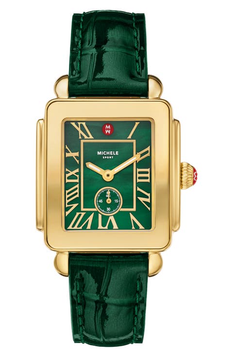 Deco Sport Mid Leather Strap Watch, 29mm x 31mm