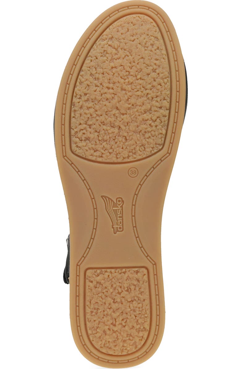 Dansko Cass Ankle Strap Peep Toe Wedge Sandal, Alternate, color, Black Milled Nubuck