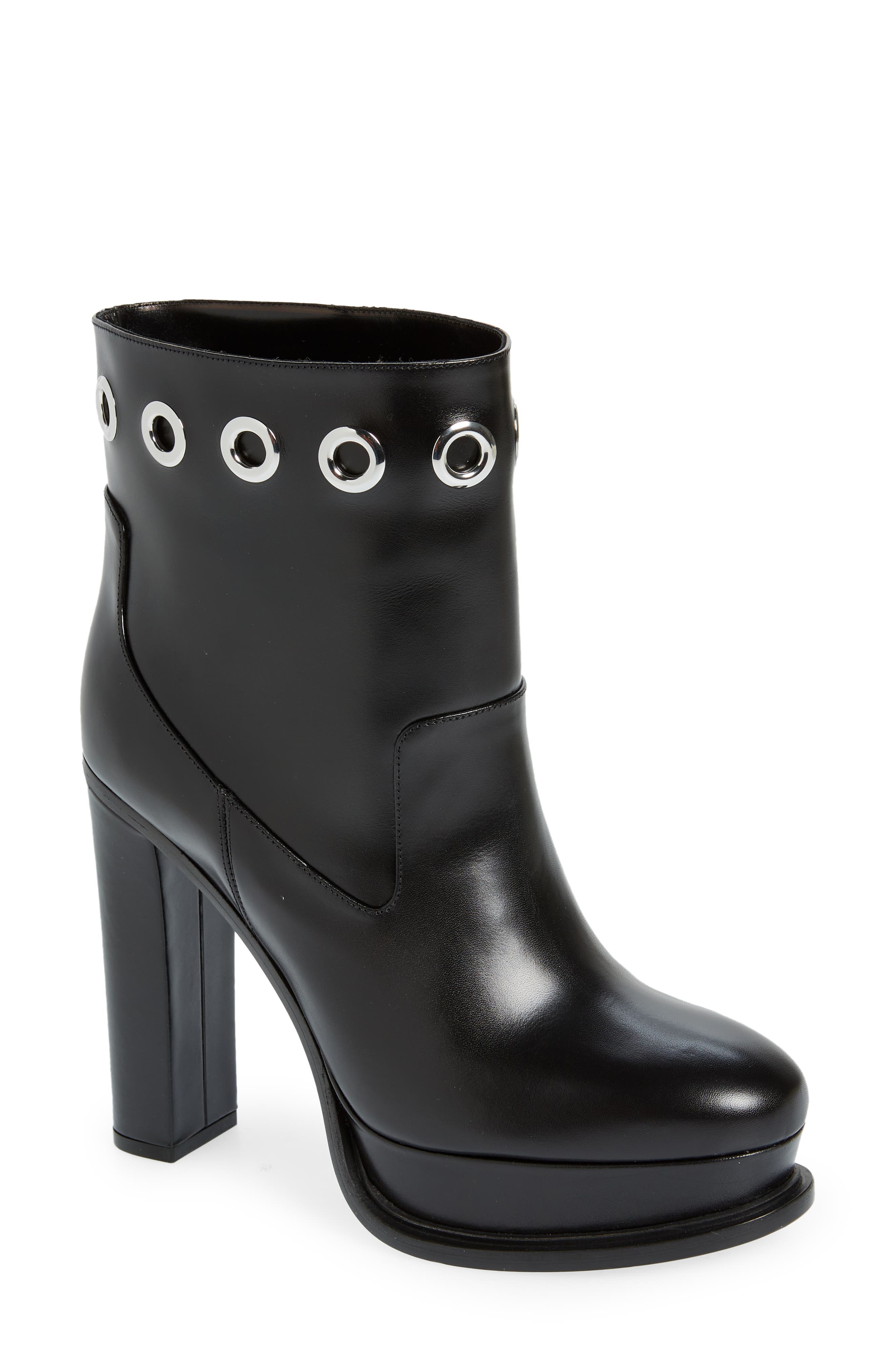 McQueen Studded Platform Bootie, Main, color, 