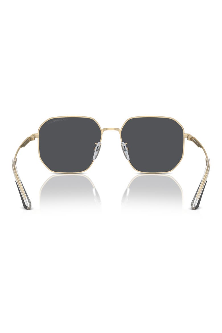 57mm Pilot Sunglasses, Alternate, color, SHINY PALE GOLD / DARK GREY