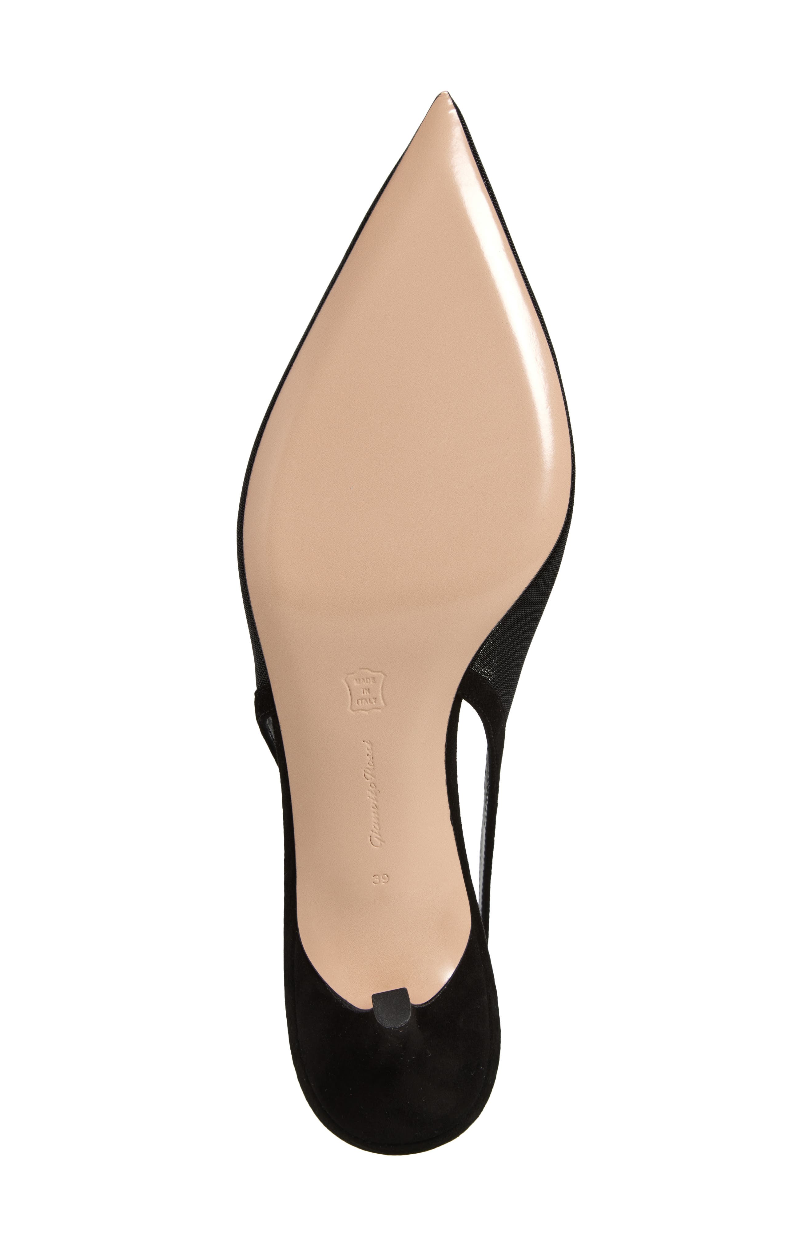 Gianvito Rossi Pointed Toe Slingback Pump, Alternate, color, Black