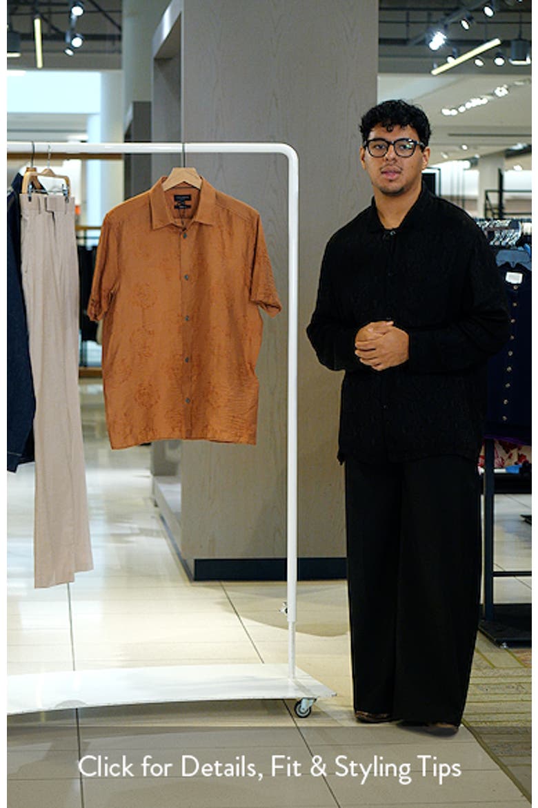 Fabiane Floral Jacquard Short Sleeve Button-Up Shirt video