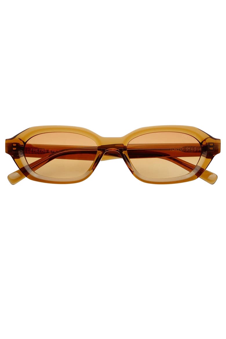Tokyo Small Rectangular Sunglasses, Main, color, Crystal Brown