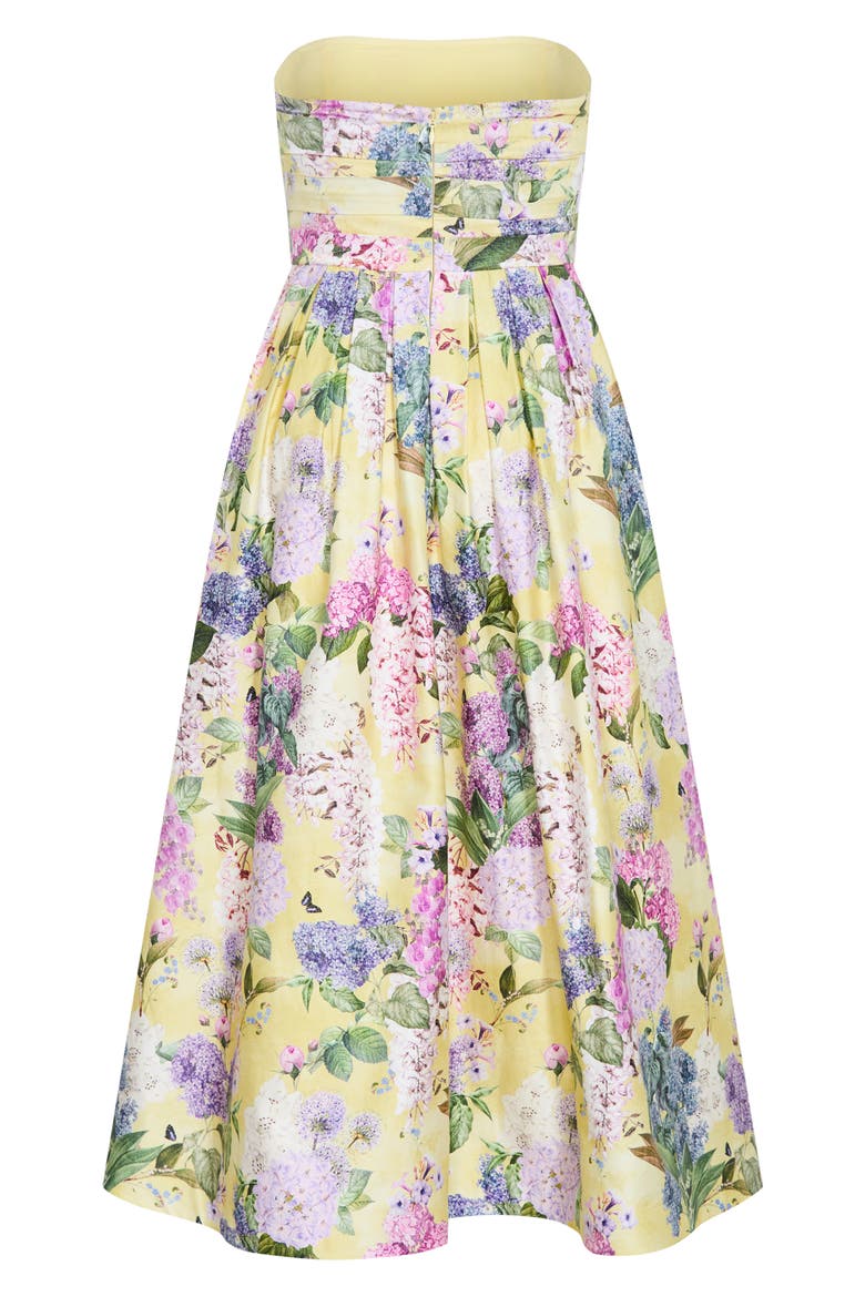 Rosalee Floral Maxi Dress, Alternate, color, LEMON HYDRANGEA
