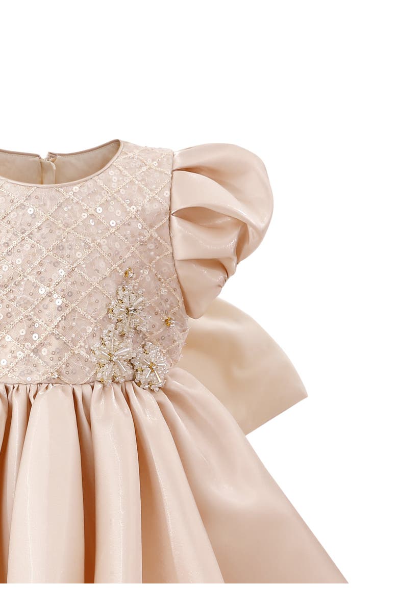 Tulleen Luna Satin Bow Occasion Dress, Alternate, color, Champagne