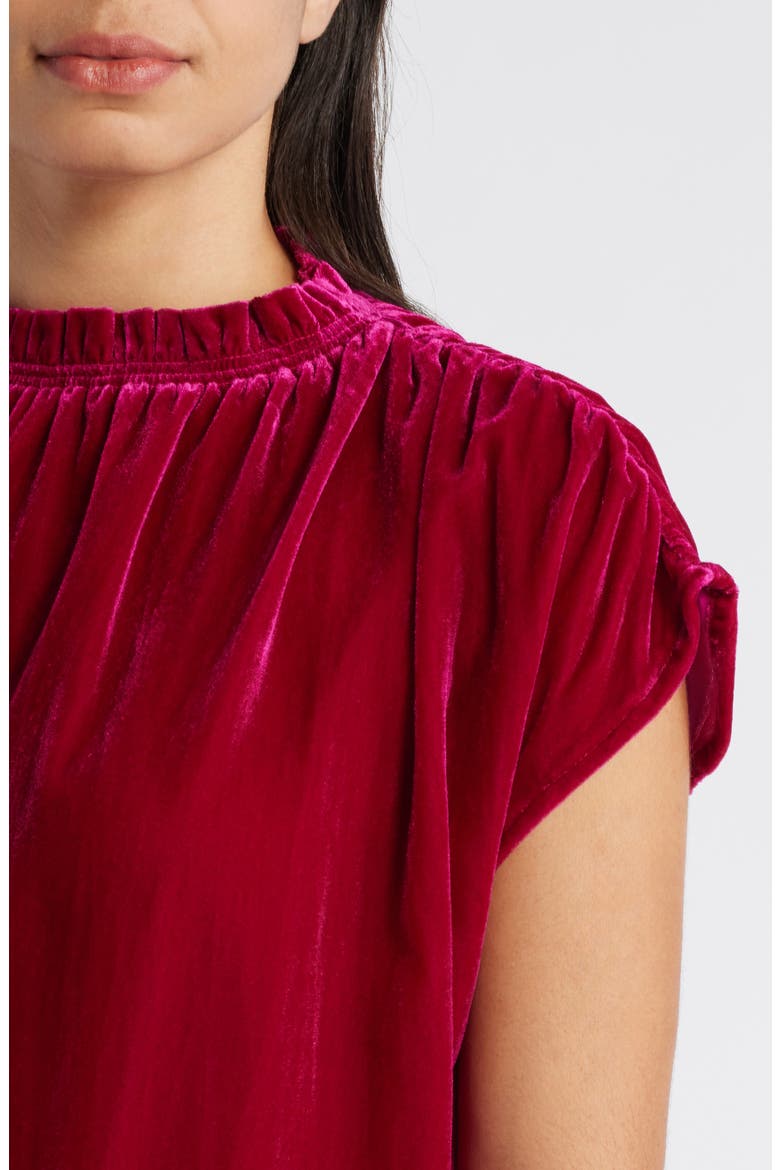 Extended Sleeve Velvet Top, Alternate, color, RASPBERRY ROSE
