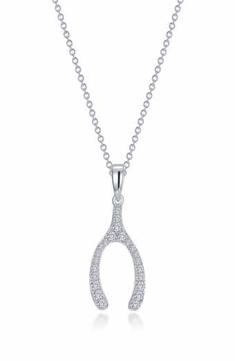 Lafonn Simulated Diamond Wishbone Pendant Necklace