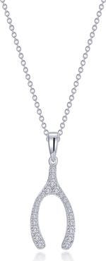Lafonn Simulated Diamond Wishbone Pendant Necklace