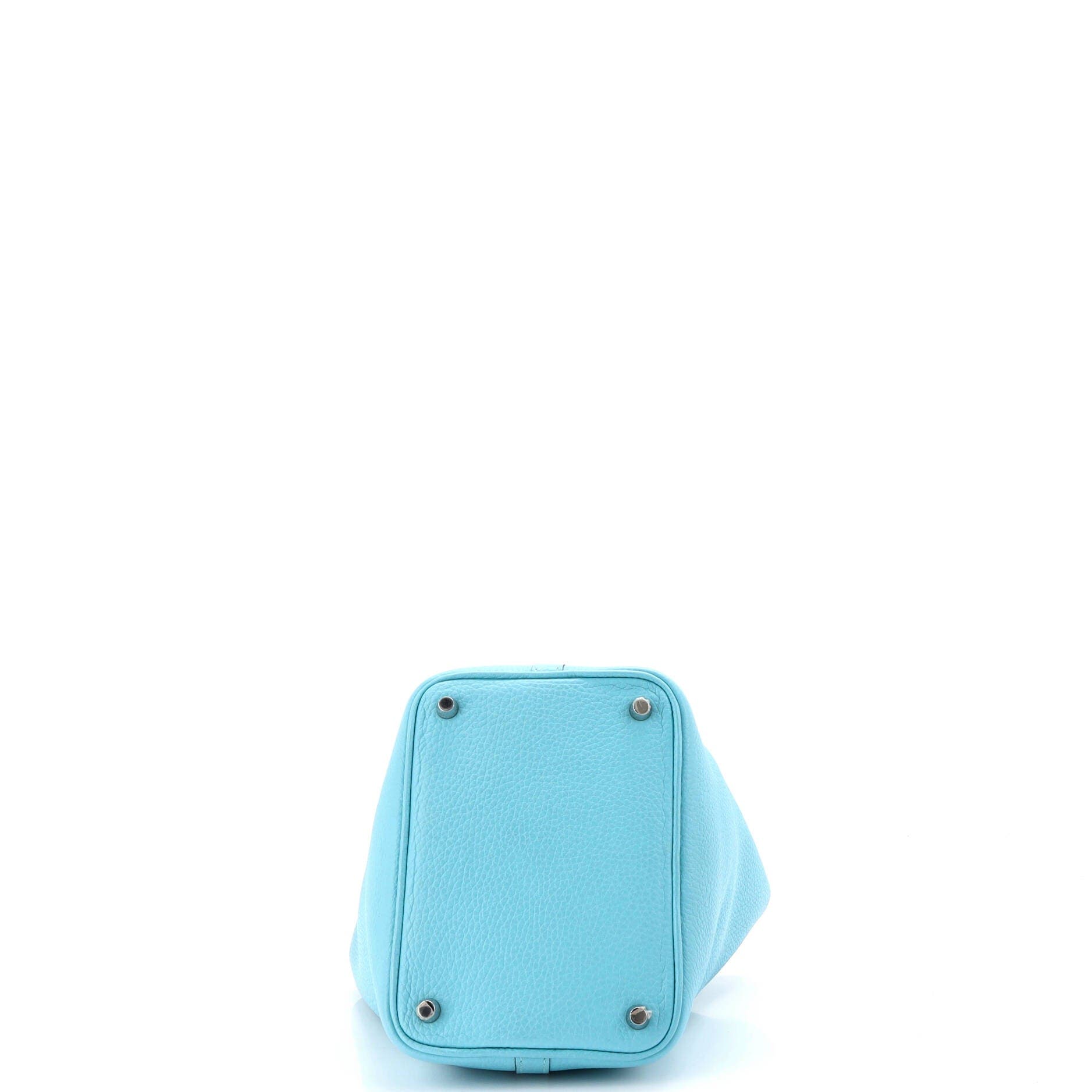 Pre-Owned Hermes Picotin Lock Bag Clemence PM, Alternate, color, Bleu Atoll