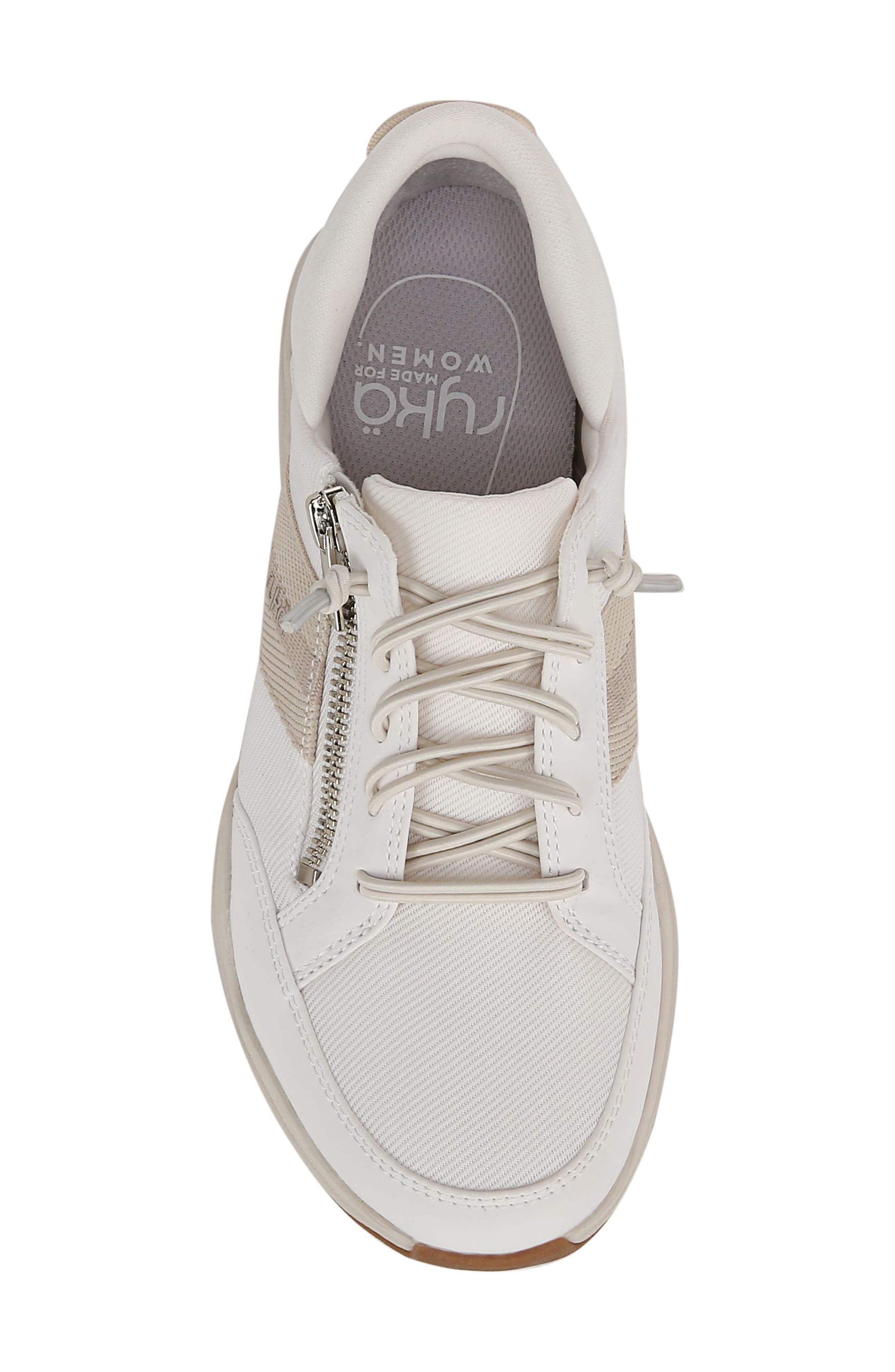 Carefree Zip Walking Sneaker, Alternate, color, WHITE ALYSSUM