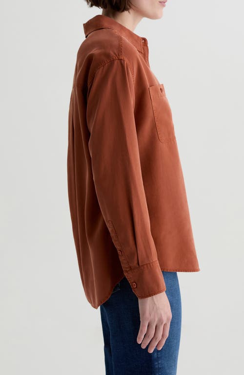 Ag Leny Button-up Tencel® Lyocell Shirt In Orange