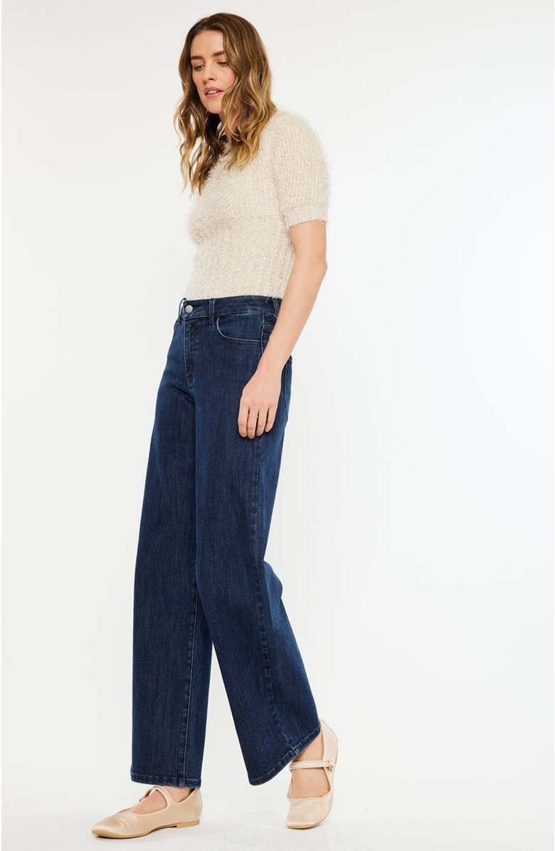 KanCan Norie High Rise Wide Leg Jeans, Alternate, color, Dark Wash