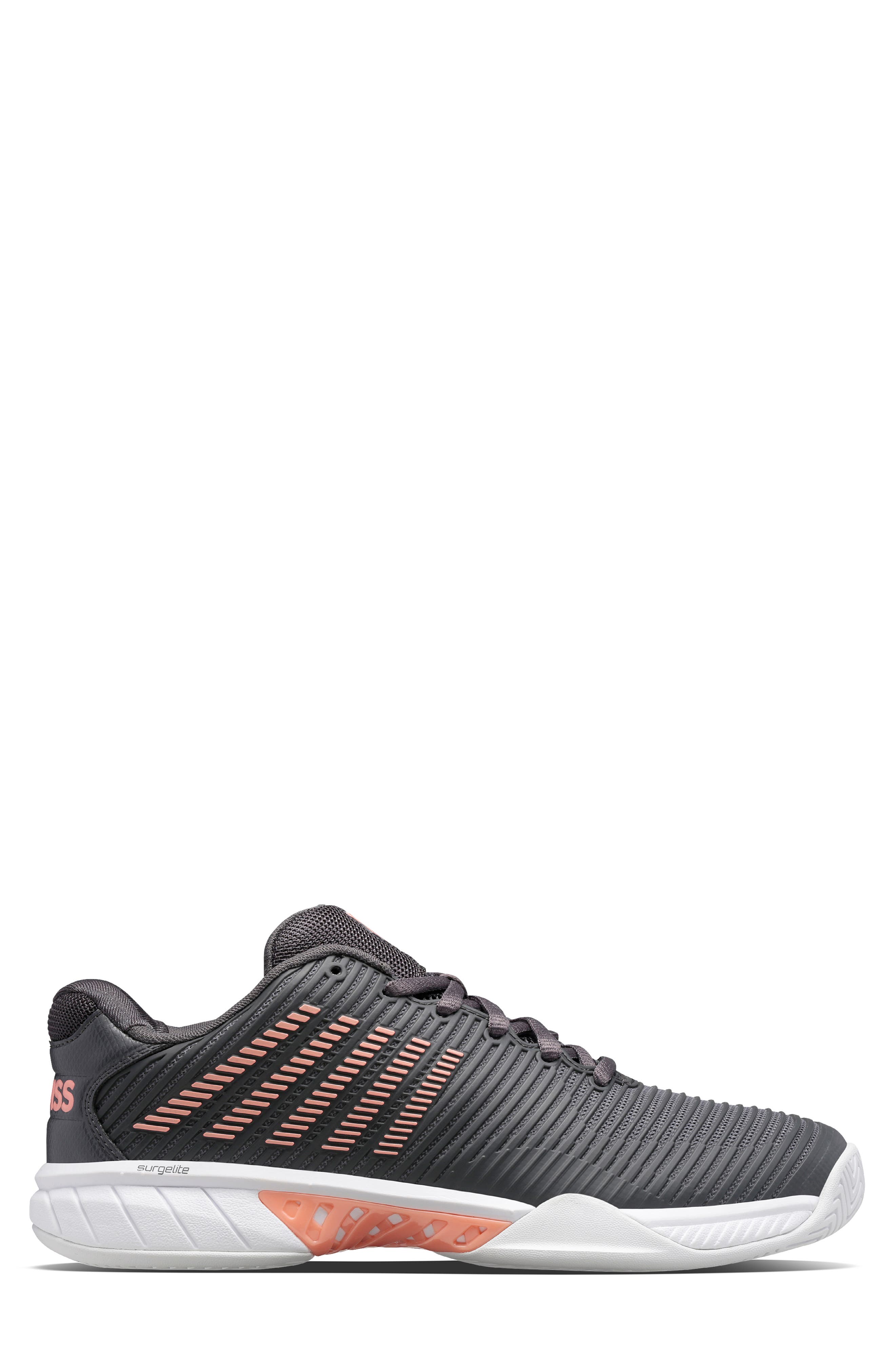 Hypercourt Express 2 Tennis Shoe, Alternate, color, ASPHALT/WHITE/PEACH AMBER