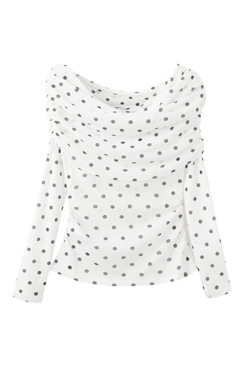 Off the Shoulder Long Sleeve Top, Alternate, color, WHITE