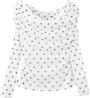 MANGO Off the Shoulder Long Sleeve Top