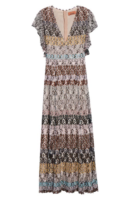 Missoni Knit Metallic Lace Maxi Dress In Multi