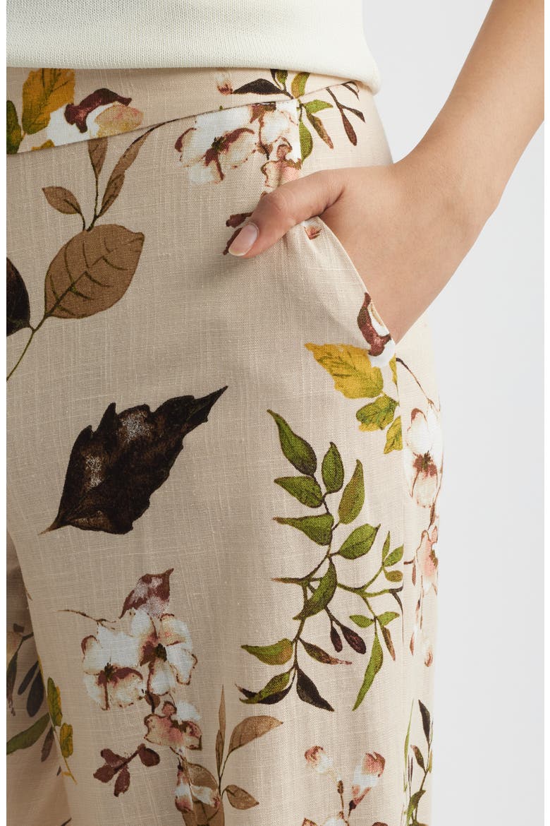 Print Wide Leg Pants, Alternate, color, SAND FLORAL