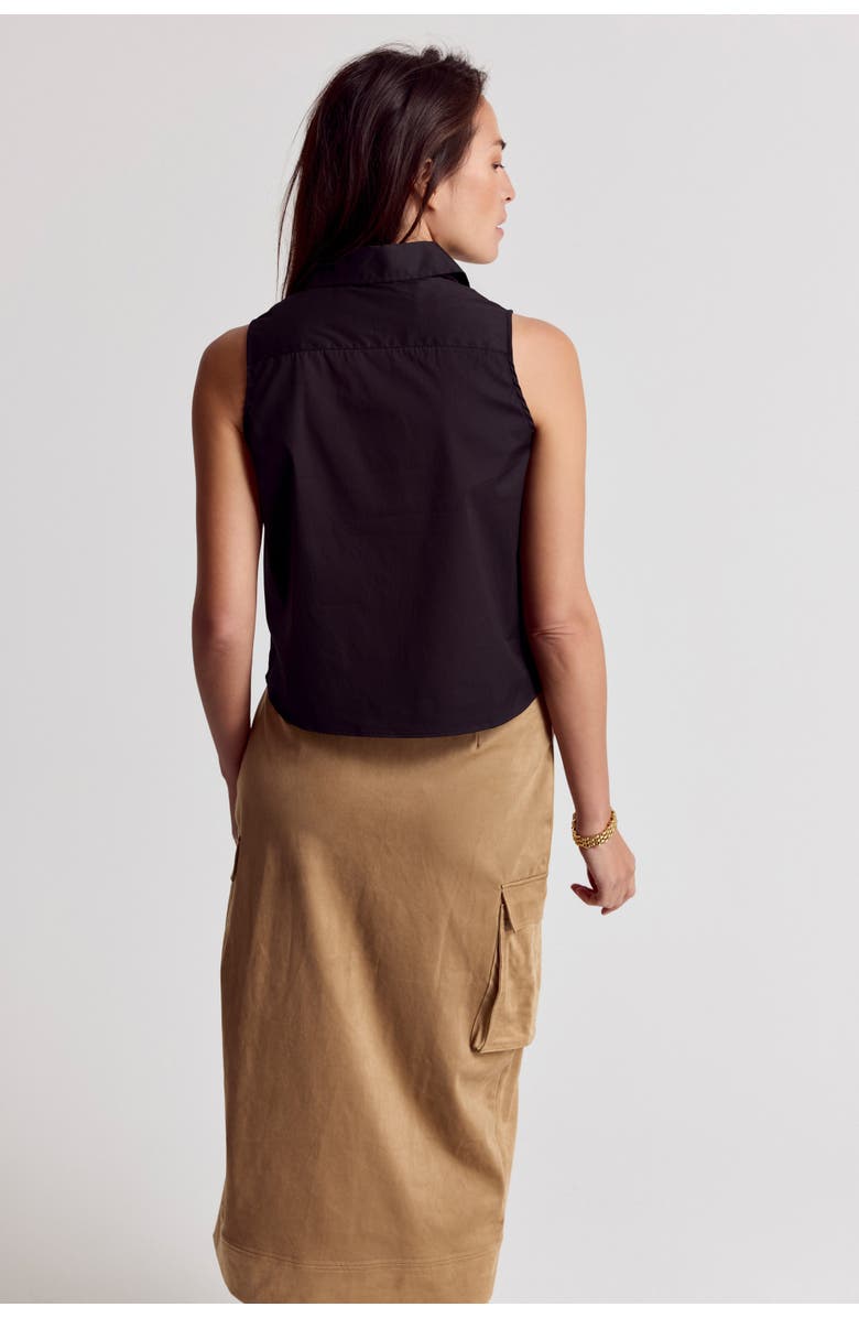 The Shirt by Rochelle Behrens The Boxy Cropped Sleeveless Shirt, Alternate, color, Black