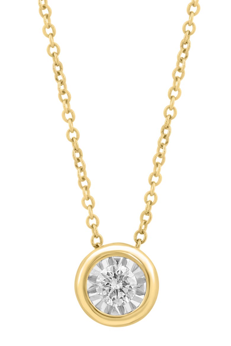 Round Diamond Pendant Necklace, Alternate, color, GOLD