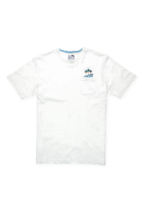 Palmy Waves - Slub Pima Pocket Tee