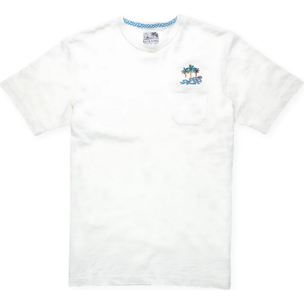 Baja Llama Palmy Waves In White