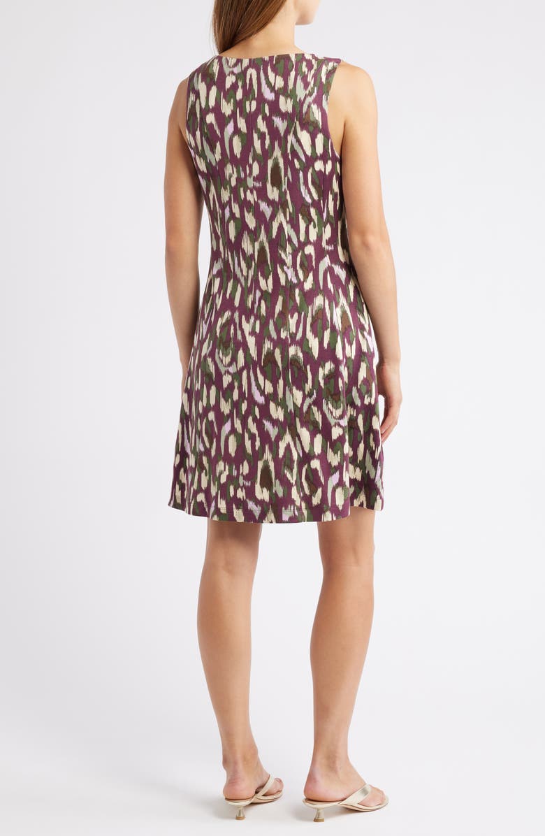Tommy Bahama Darcy Cheetah Cove Sleeveless Fit & Flare Dress, Alternate, color, Grape Wine