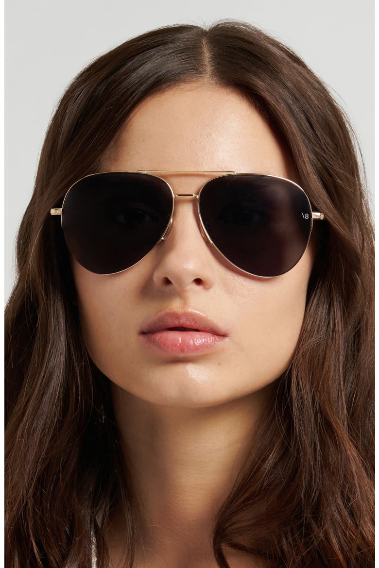 Pilot 62mm Aviator Sunglasses, Alternate, color, GOLD BLACK/ GREY