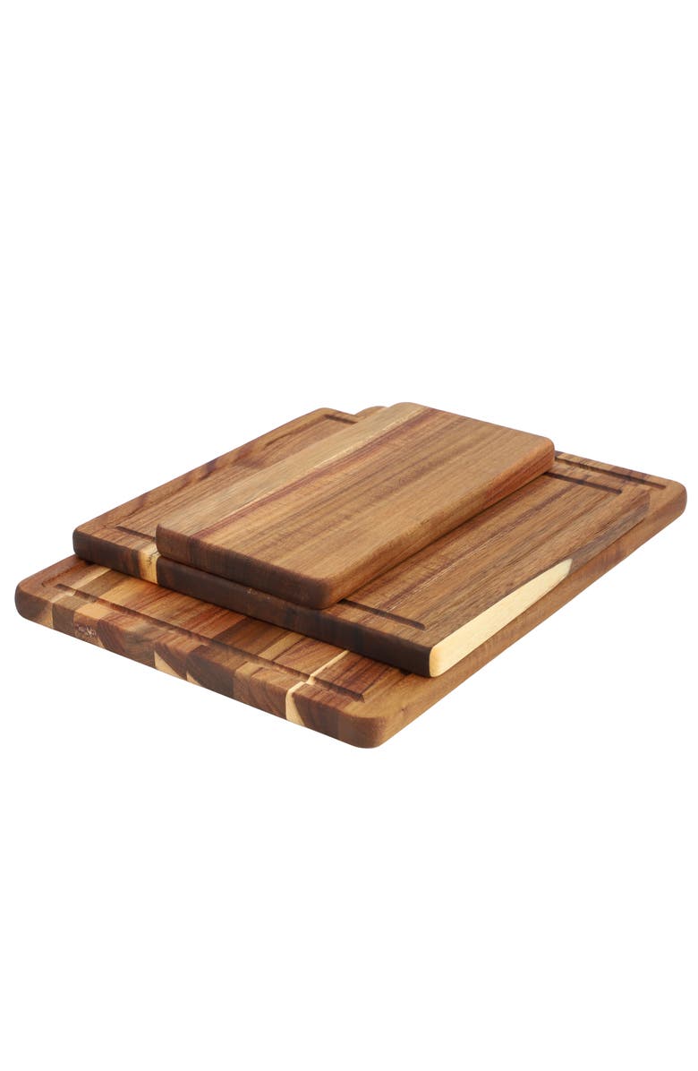 Megachef 3 Piece Acacia Wood Cutting, Prep and Serving Boards, Alternate, color, Acacia