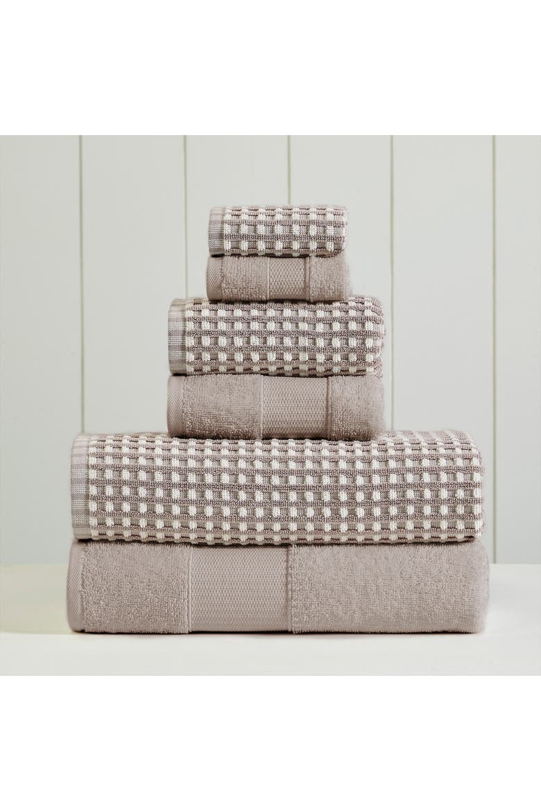 Luxury Spa Cobblestone Quick Dry 6-Piece Towel Set - White, Main, color, FLAX