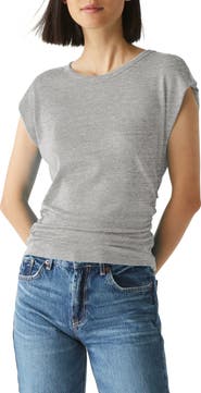 Michael Stars Joni Power Shoulder Rib Top
