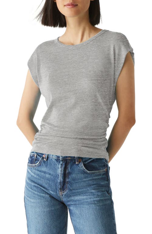 Michael Stars Joni Power Shoulder Rib Top in Heather Grey at Nordstrom, Size Medium