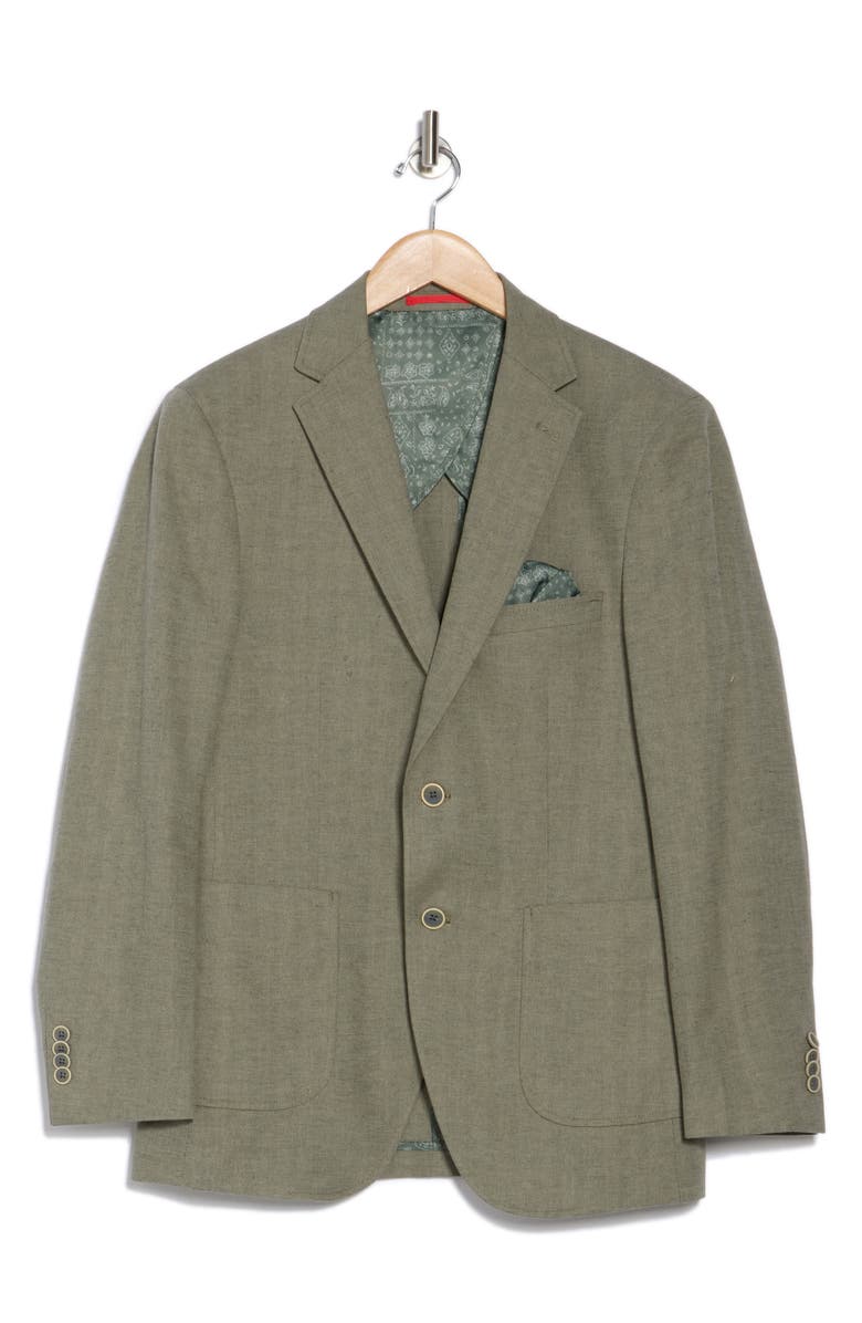 Lucky Brand Slim Fit Herringbone Cotton & Linen Sport Coat, Alternate, color,