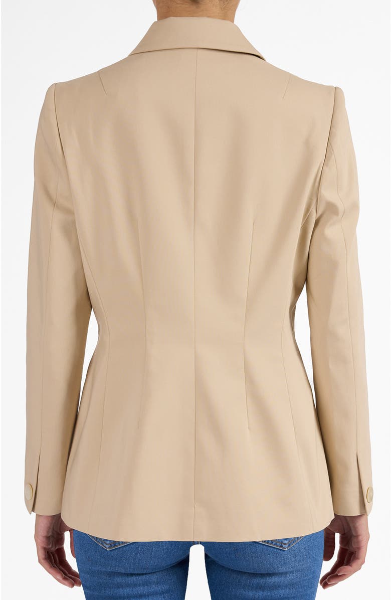 Santorelli Mara Asymmetrical Blazer in Cotton Stretch, Alternate, color, Latte