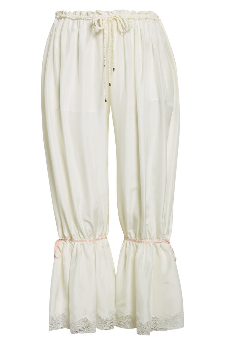 Chloé Lace Trim Silk Crop Pants, Alternate, color,