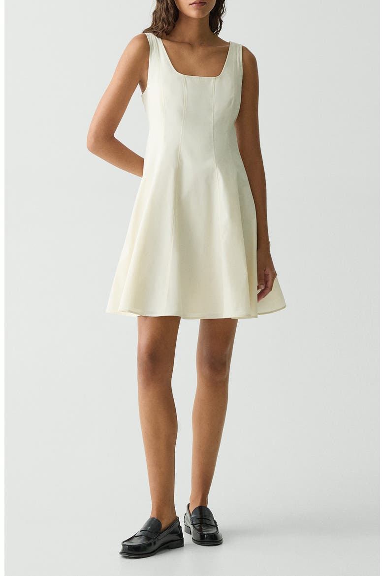 Sleeveless Fit & Flare Dress, Main, color, EGGSHELL