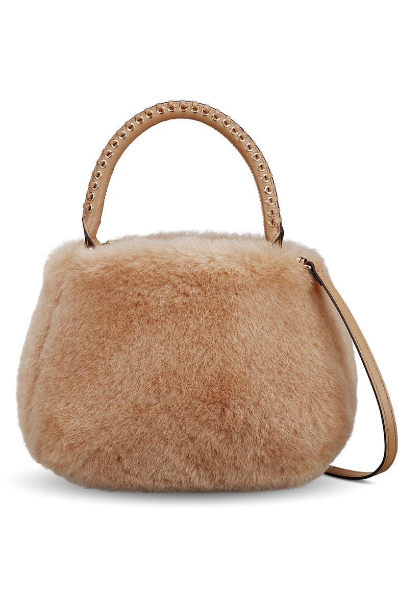 AIMEE Top Handle Genuine Shearling & Leather Crossbody Bag, Alternate, color,