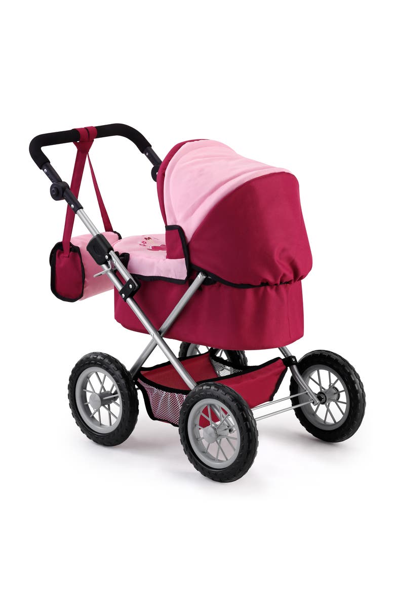 Bayer Design Trendy Pram Stroller For Toy Baby Dolls, Alternate, color, Red