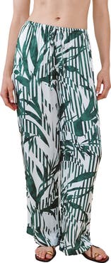 Bella Dahl Abstract Leaf Print Wide Leg Pants