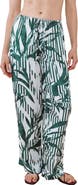 Bella Dahl Abstract Leaf Print Wide Leg Pants
