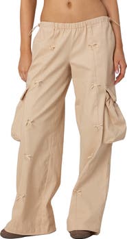 EDIKTED Bow Trim Cargo Parachute Pants