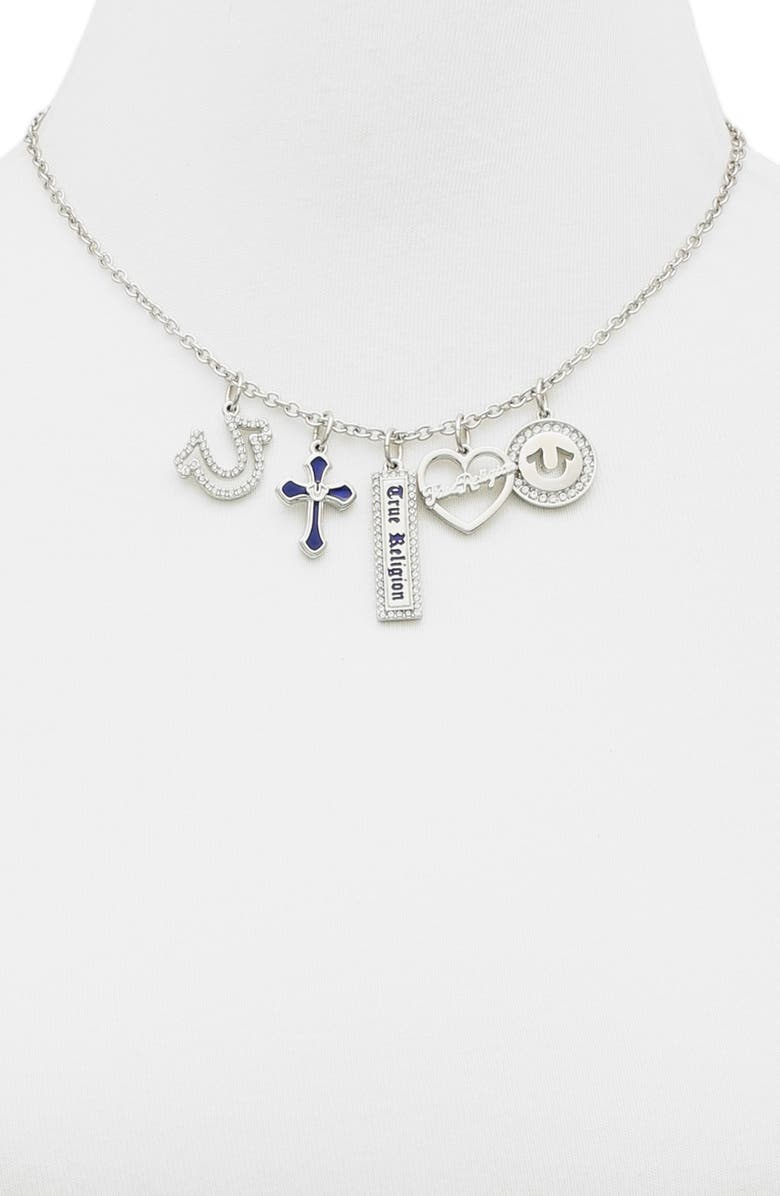 True Religion Interchangeable Charm Necklace Set, Alternate, color, Silver Tone