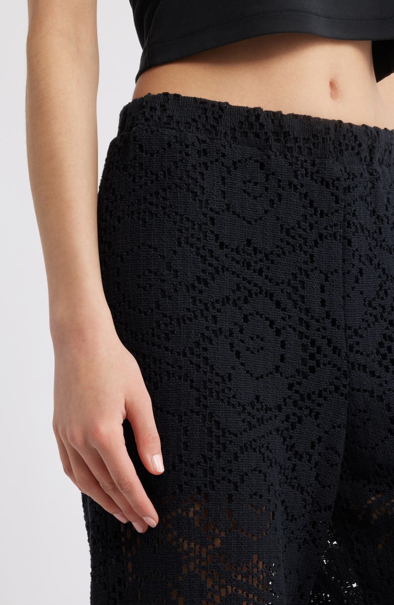 Nation LTD Linney Semisheer Lace Ankle Pants, Alternate, color, Jet Black