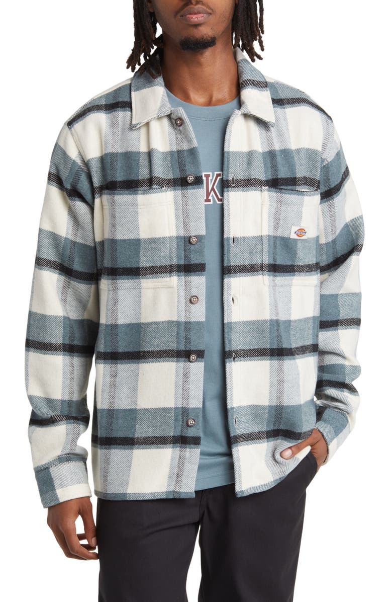 Dickies Coaling Plaid Flannel Button-Up Overshirt, Main, color, 