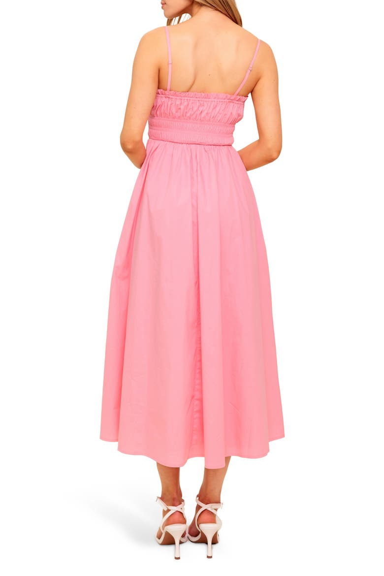 Ruched Midi Dress, Alternate, color, PINK